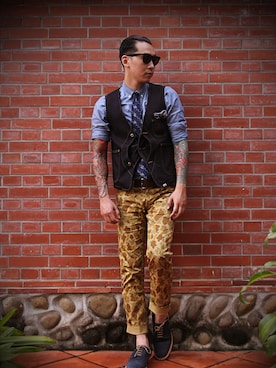 「Loake（ローク）のアイテム」を使った、FINDSHOPさん（メンズ・175cm）の夏コーディネート