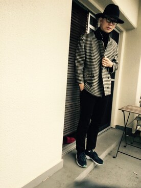 「COMECHATTO&CLOSET（カムチャットアンドクロゼット）のアイテム（スニーカー）」を使った、友佑さん（メンズ・177cm）の冬コーディネート