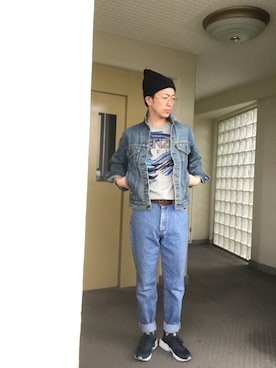 「COMECHATTO&CLOSET（カムチャットアンドクロゼット）のアイテム（スニーカー）」を使った、友佑さん（メンズ・177cm）の冬コーディネート