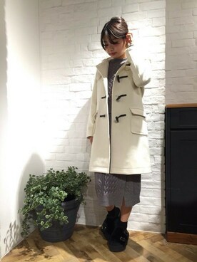 「A part by（アパートバイ）のアイテム（ダッフルコート）」を使った、cocoさん（レディース・158cm）の秋コーディネート
