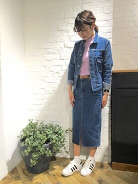 「アパートバイローリーズ」｜「アイテム（デニムジャケット）」を使った、cocoさん（レディース・158cm）の春コーディネート