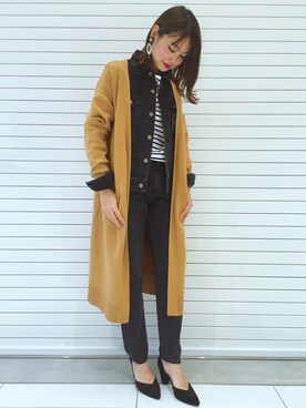 「アパートバイローリーズ」｜「アイテム（デニムジャケット）」を使った、cocoさん（レディース・158cm）の秋コーディネート