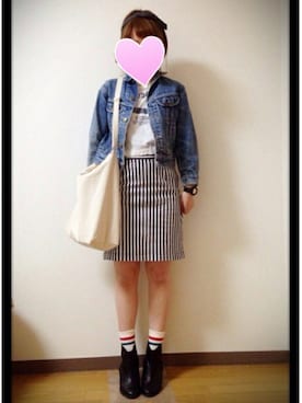 「ショート丈トップス」｜「アイテム（ブーティ）」を使った、うゆさん（レディース・152cm）の春コーディネート