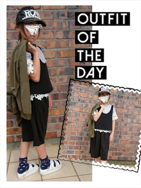 「RONI（ロニィ）のアイテム（帽子）」を使った、chitaroさん（キッズ・127cm）の秋コーディネート