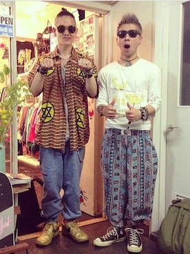 Tシャツ カットソーを使った 名古屋 名駅 美容室voa のメンズ人気ファッションコーディネート Wear