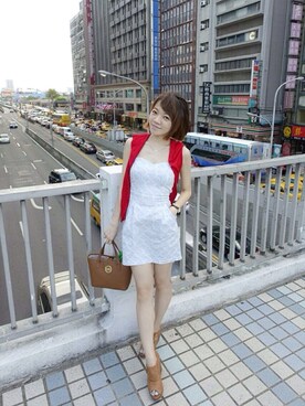 「red」｜「アイテム（ブルゾン）」を使った、xiaomoさん（レディース・158cm）の夏コーディネート
