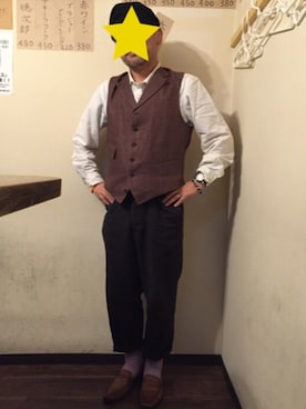 「Trading Post（トレーディングポスト）のアイテム（モカシン/デッキシューズ）」を使った、bogeysanさん（メンズ・170cm）の秋コーディネート