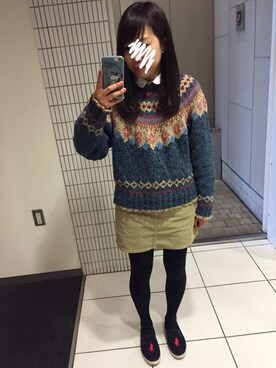 「POLO RALPH LAUREN（ポロ ラルフ ローレン）のアイテム（スニーカー、ブラック系）」を使った、ゆうさんの冬コーディネート