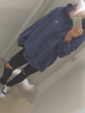 「ローカット」｜「アイテム（スウェット）」を使った、Rさん（レディース・164cm）の秋コーディネート
