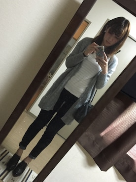 「OZOC（オゾック）のアイテム（ブーティ）」を使った、MICHIKA.Kさん（レディース・171cm）の冬コーディネート