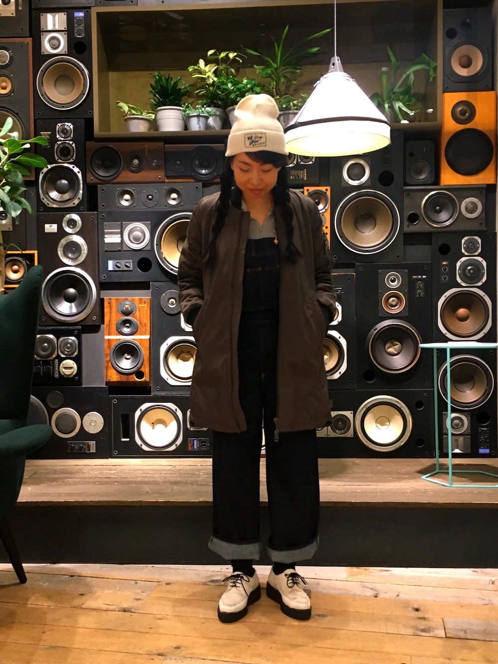 「DIESELの00SUN50IANK（ダウンジャケット/コート、グリーン系）」を使った、Nishimuraさん（レディース・162cm）の秋コーディネートの1枚目の写真