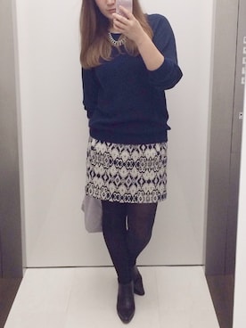「アクティブ」｜「アイテム（ニット/セーター）」を使った、ERINAさん（レディース・164cm）の秋コーディネート