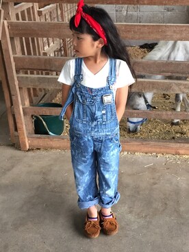 「おんなのこコーデ」｜「アイテム（モカシン/デッキシューズ）」を使った、かほさん（キッズ・120cm）の夏コーディネート