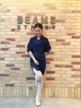 「春ワンピ」｜「アイテム（アクセサリー）」を使った、たてやんさん（レディース・168cm）の春コーディネート