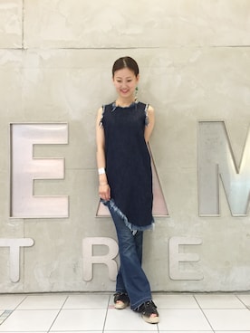 「Current/Elliott（カレントエリオット）のアイテム」を使った、たてやんさん（レディース・168cm）の夏コーディネート