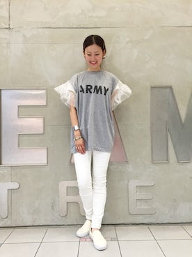 「BEAMS BOY（ビームスボーイ）のアイテム（スニーカー）」を使った、たてやんさん（レディース・168cm）の夏コーディネート