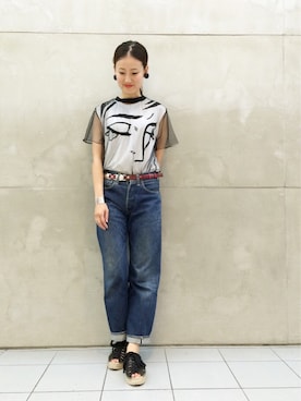 「Levi's」｜「アイテム（アクセサリー）」を使った、たてやんさん（レディース・168cm）の夏コーディネート