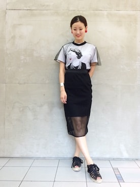 「アイテム（ブレスレット）」を使った、たてやんさん（レディース・168cm）の夏コーディネート