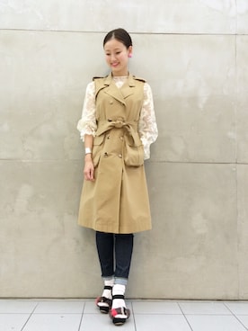 「アイテム（トレンチコート）」を使った、たてやんさん（レディース・168cm）の秋コーディネート