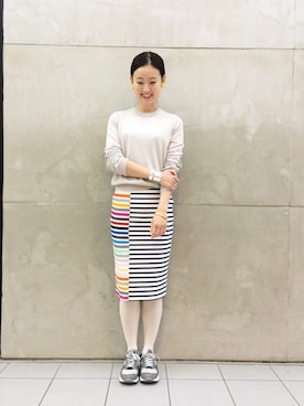 「アイテム（バングル/リストバンド）」を使った、たてやんさん（レディース・168cm）の春コーディネート