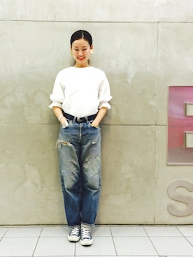 「アイテム（ブレスレット）」を使った、たてやんさん（レディース・168cm）の春コーディネート