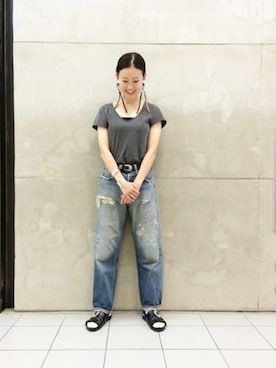 「アイテム（バングル/リストバンド）」を使った、たてやんさん（レディース・168cm）の夏コーディネート