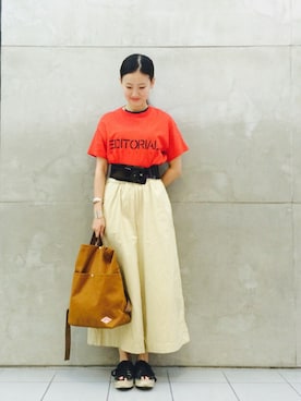 「アイテム（ブレスレット）」を使った、たてやんさん（レディース・168cm）の夏コーディネート