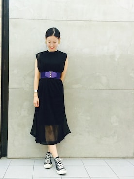 「アイテム（イヤリング）」を使った、たてやんさん（レディース・168cm）の夏コーディネート