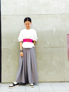 「アイテム（バングル/リストバンド）」を使った、たてやんさん（レディース・168cm）の秋コーディネート