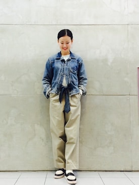 「77circa（ナナナナサーカ）のアイテム」を使った、たてやんさん（レディース・168cm）の冬コーディネート