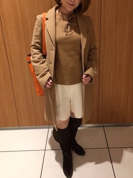 「コーディネート」｜「アイテム（チェスターコート）」を使った、kiko85さん（レディース・150cm）の冬コーディネート