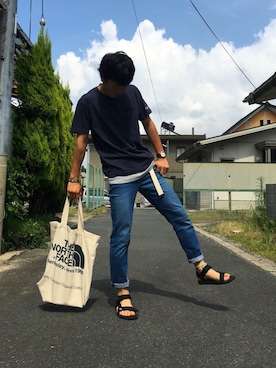 「SEVENDAYS=SUNDAY（セブンデイズサンデイ）のアイテム（サンダル）」を使った、はらぺこ たける。さん（メンズ・168cm）の夏コーディネート