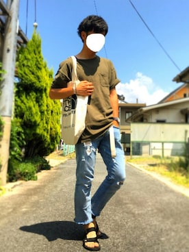 「SEVENDAYS=SUNDAY（セブンデイズサンデイ）のアイテム（サンダル）」を使った、はらぺこ たける。さん（メンズ・168cm）の夏コーディネート