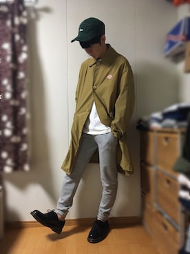 「アイテム（ステンカラーコート）」を使った、はらぺこ たける。さん（メンズ・169cm・10代）の秋コーディネート