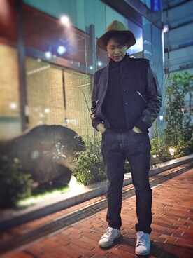 「Paul Smith（ポールスミス）のアイテム（スタジャン）」を使った、うちすけさん（メンズ・170cm）の冬コーディネート