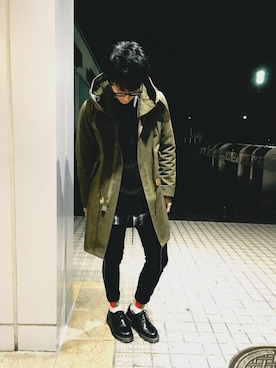 「HARE（ハレ）のアイテム（モッズコート）」を使った、Kopenさん（メンズ・171cm）の冬コーディネート