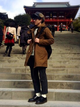 「HARE（ハレ）のアイテム（モッズコート）」を使った、Kopenさん（メンズ・171cm）の冬コーディネート