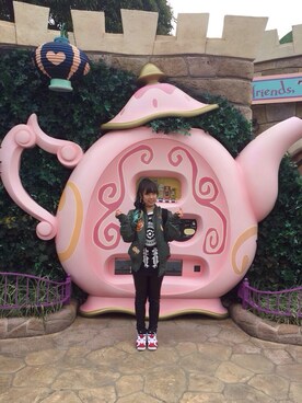 「アイテム（ナイロンジャケット、グリーン系）」を使った、あみさん（レディース・152cm）の冬コーディネート