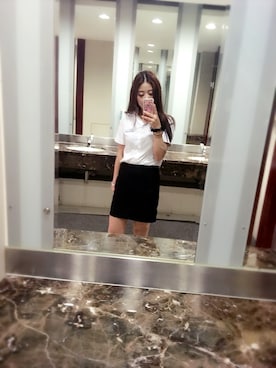 「アイテム（セットアップ、ホワイト系）」を使った、Bo你大爷さん（レディース・165cm）の夏コーディネート