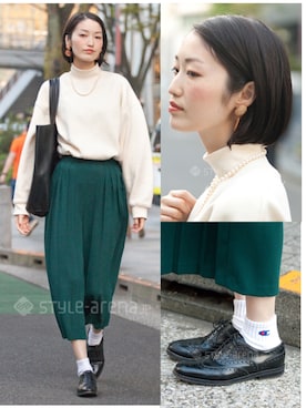 金子真由美さん（レディース・168cm）の秋コーディネート