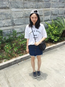 「initial（イニシャル）のアイテム（キャップ）」を使った、Eriko_Kusoさん（レディース・167cm）の夏コーディネート