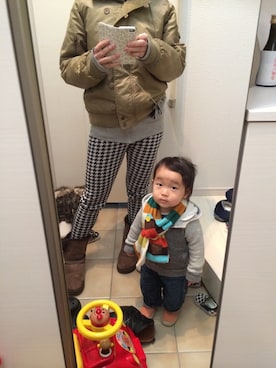 「アイテム（ナイロンジャケット）」を使った、zabethさん（レディース・161cm・30代）の冬コーディネート