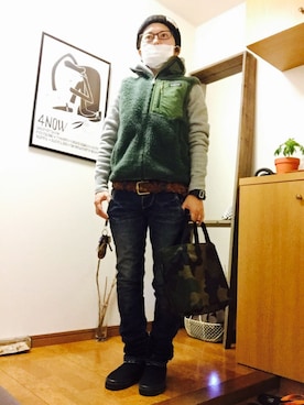 「SEVENDAYS=SUNDAY（セブンデイズサンデイ）のアイテム（ニットキャップ/ビーニー）」を使った、KaOriさん（レディース・150cm）の冬コーディネート