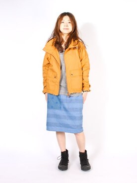 「lady」｜「アイテム（マウンテンパーカー）」を使った、grnさん（レディース・152cm）の春コーディネート