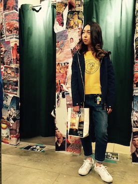 「grn」｜「アイテム（ナイロンジャケット）」を使った、grnさん（レディース・160cm）の冬コーディネート