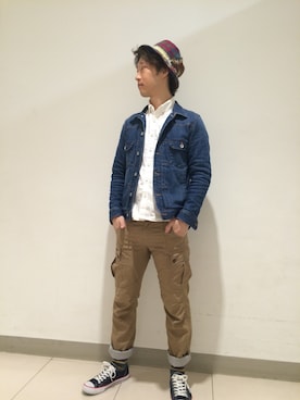 「Gジャン×シャツ」｜grnさん（メンズ・168cm）の春コーディネート