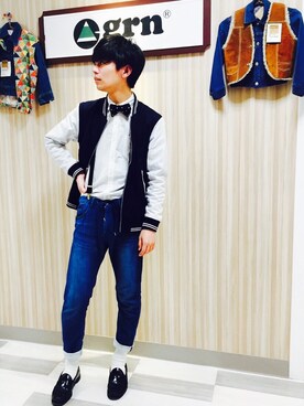 「grn」｜「アイテム（ミリタリージャケット）」を使った、grnさん（メンズ・170cm）の春コーディネート