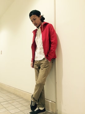 「grn」｜「アイテム（ナイロンジャケット）」を使った、grnさん（メンズ・170cm）の春コーディネート