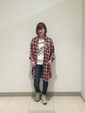 「アイテム（シャツワンピース）」を使った、grnさん（レディース・160cm）の春コーディネート