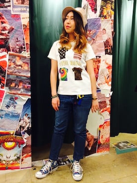 「grn（ジーアールエヌ）のアイテム」を使った、grnさん（レディース・160cm）の春コーディネート